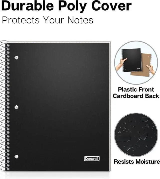 Alt view image 4 of 7 - Dunwell 1-Subject Graph Paper Notebook 8.5x11, 200 Pages, Black