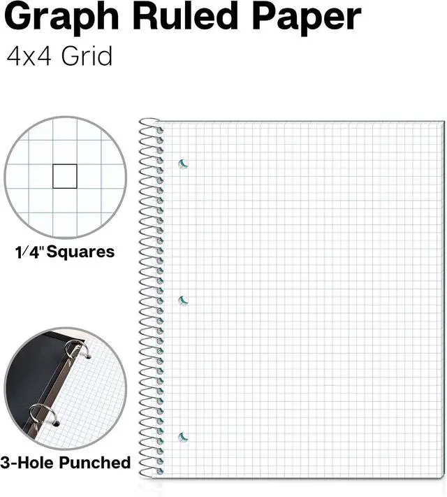 Alt view image 2 of 7 - Dunwell 1-Subject Graph Paper Notebook 8.5x11, 200 Pages, Blue