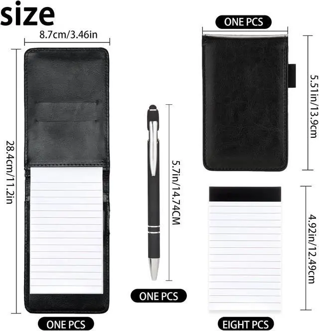 Alt view image 2 of 4 - Camelmother 10Pcs Pocket Notepad Holder Set Notebook 3 x 5 Inch With Pen