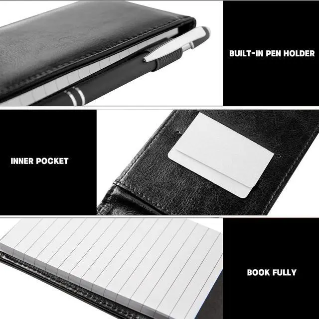 Alt view image 3 of 4 - Camelmother 10Pcs Pocket Notepad Holder Set Notebook 3 x 5 Inch With Pen