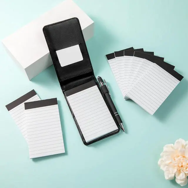Alt view image 4 of 4 - Camelmother 10Pcs Pocket Notepad Holder Set Notebook 3 x 5 Inch With Pen