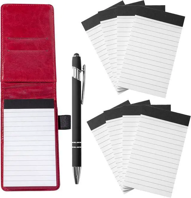 Alt view image 5 of 5 - Camelmother 10Pcs Pocket Notepad Holder Set Notebook 3 x 5 Inch With Pen