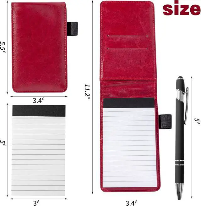 Alt view image 2 of 5 - Camelmother 10Pcs Pocket Notepad Holder Set Notebook 3 x 5 Inch With Pen