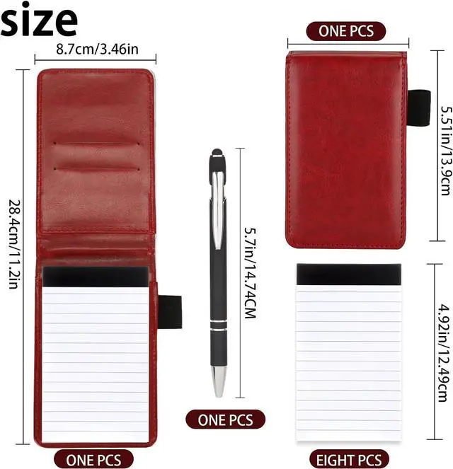 Alt view image 2 of 5 - Camelmother 10Pcs Pocket Notepad Holder Set Notebook 3 x 5 Inch With Pen