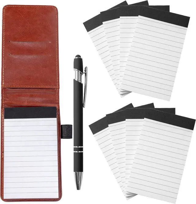Alt view image 5 of 5 - Camelmother 10Pcs Pocket Notepad Holder Set Notebook 3 x 5 Inch With Pen