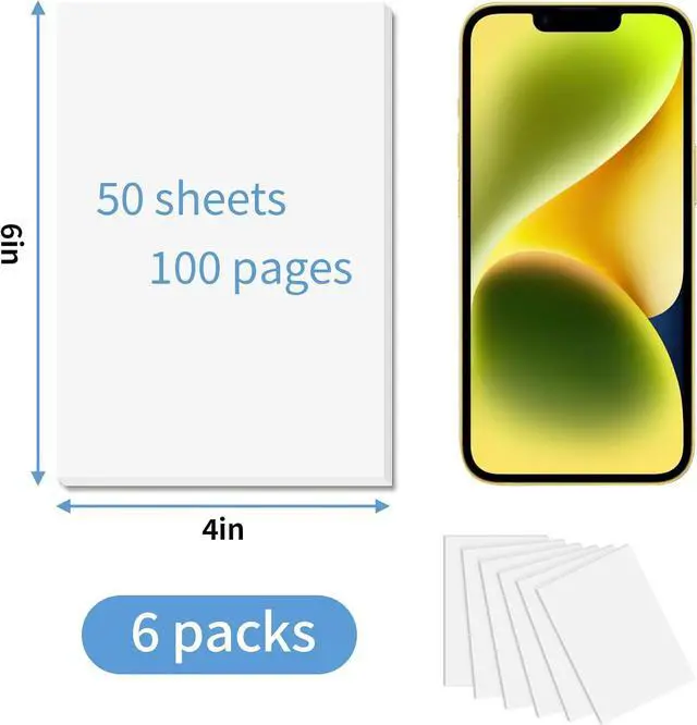 Alt view image 2 of 7 - Hoiny 6 Pack Note Pads 4x6, Blank Server Notepad, Small Memo Scratch Paper