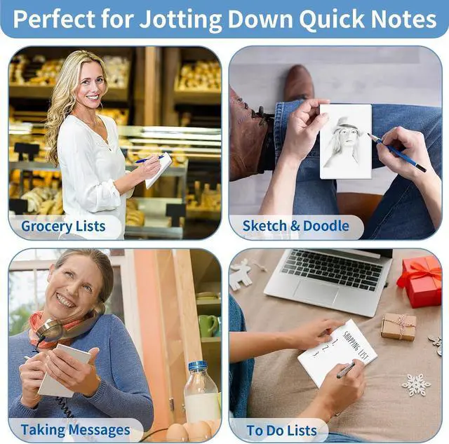 Alt view image 5 of 7 - Hoiny 6 Pack Note Pads 4x6, Blank Server Notepad, Small Memo Scratch Paper