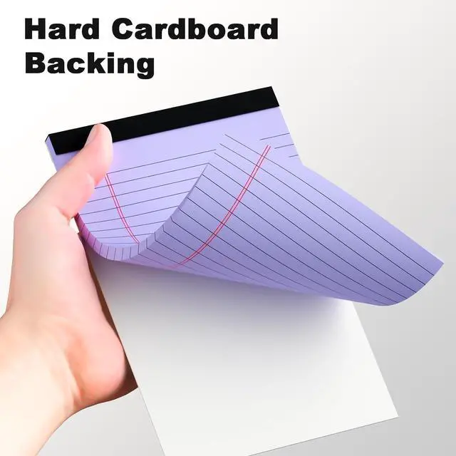 Alt view image 6 of 7 - AILZFEI 6pcs Small Legal Pad 5x8 College Ruled Purple Legal Pads Notepads 6 Pack Study Back Writing Pads 5 x 8 Perforated Narrow Ruled Pads of Paper Purple