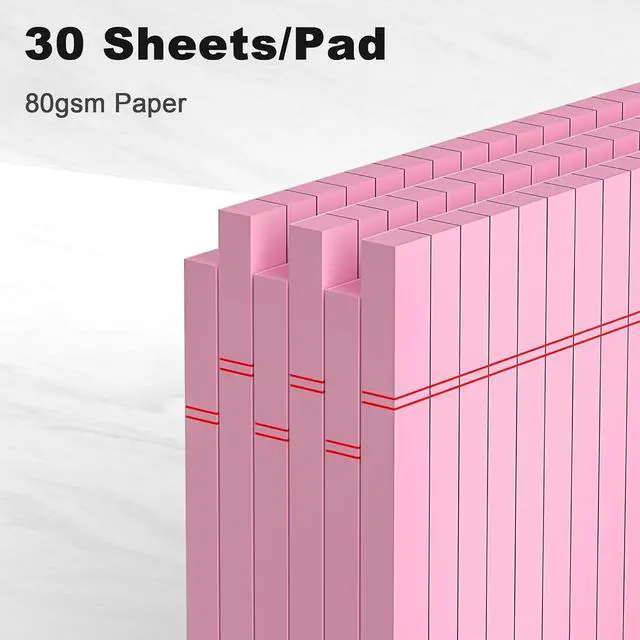 Alt view image 3 of 7 - AILZFEI 6pcs Small Note Pad 5x8 College Ruled Pink Legal Pads Paper Notepads 6 Pack Study Back Writing Pads 5 x 8 Legal Pads Perforated Narrow Ruled Pads of Paper Pink
