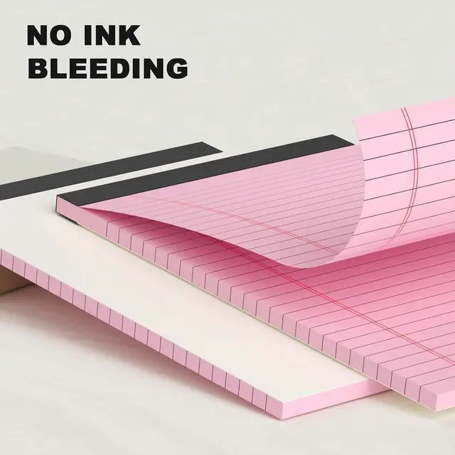 Alt view image 4 of 7 - AILZFEI 6pcs Small Note Pad 5x8 College Ruled Pink Legal Pads Paper Notepads 6 Pack Study Back Writing Pads 5 x 8 Legal Pads Perforated Narrow Ruled Pads of Paper Pink