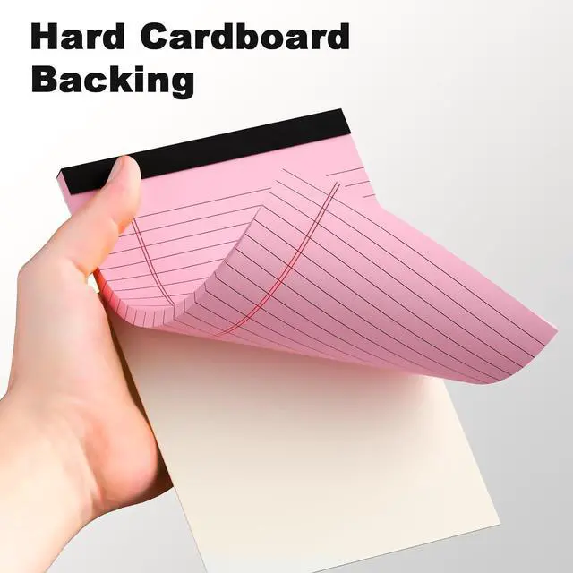 Alt view image 6 of 7 - AILZFEI 6pcs Small Note Pad 5x8 College Ruled Pink Legal Pads Paper Notepads 6 Pack Study Back Writing Pads 5 x 8 Legal Pads Perforated Narrow Ruled Pads of Paper Pink