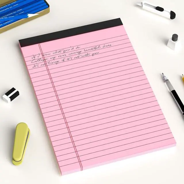 Alt view image 7 of 7 - AILZFEI 6pcs Small Note Pad 5x8 College Ruled Pink Legal Pads Paper Notepads 6 Pack Study Back Writing Pads 5 x 8 Legal Pads Perforated Narrow Ruled Pads of Paper Pink