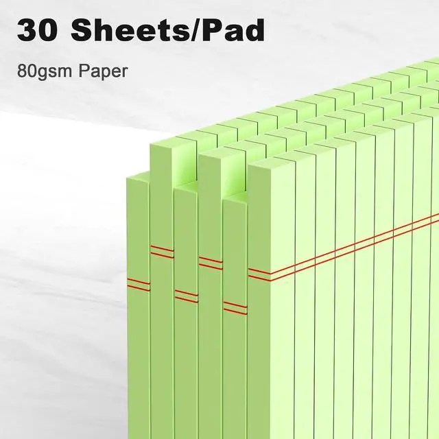 Alt view image 3 of 7 - AILZFEI 6pcs Small Note Pad 5x8 College Ruled Green Legal Pads Paper Notepads 6 Pack Study Back Writing Pads 5 x 8 Legal Pads Perforated Narrow Ruled Pads of Paper Green