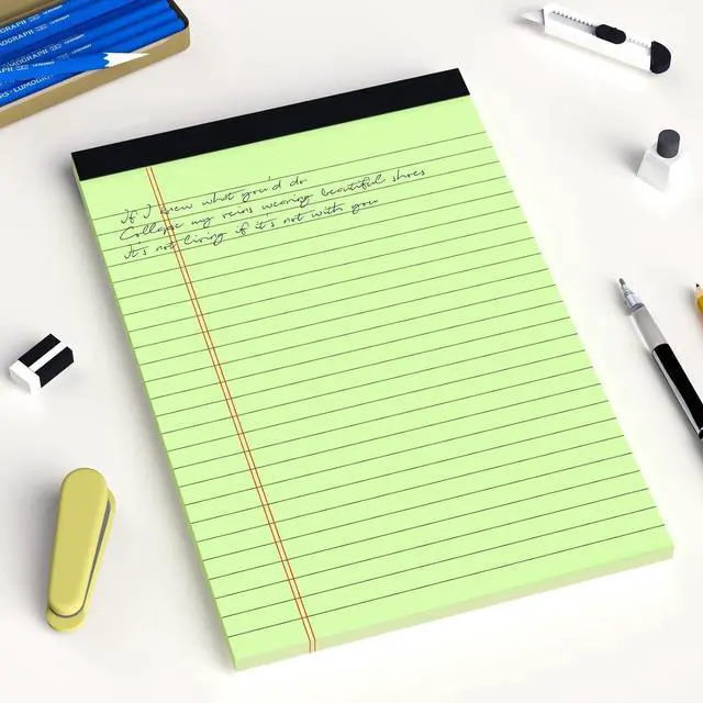 Alt view image 7 of 7 - AILZFEI 6pcs Small Note Pad 5x8 College Ruled Green Legal Pads Paper Notepads 6 Pack Study Back Writing Pads 5 x 8 Legal Pads Perforated Narrow Ruled Pads of Paper Green