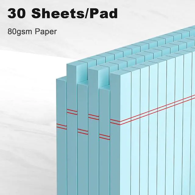 Alt view image 3 of 7 - AILZFEI 6pcs Small Note Pad 5x8 College Ruled Blue Legal Pads Paper Notepads 6 Pack Study Back Writing Pads 5 x 8 Legal Pads Perforated Narrow Ruled Pads of Paper Blue