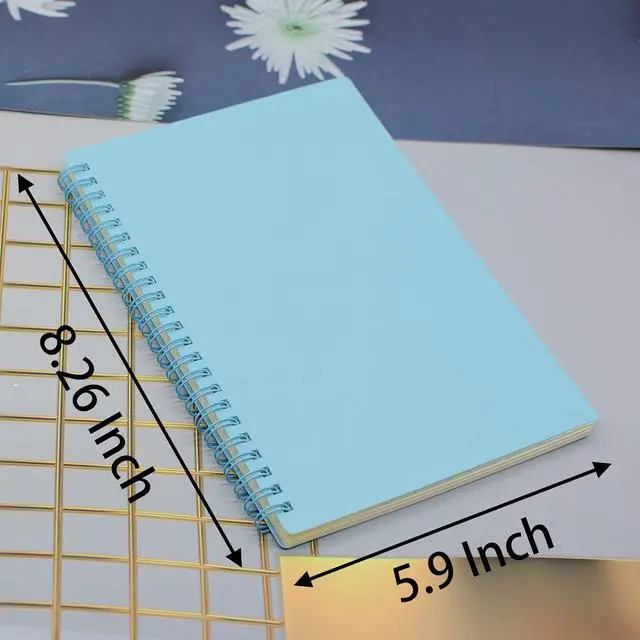 Alt view image 4 of 7 - Yansanido Spiral Notebook, 4 Pcs 8.3 Inch x 5.9 Inch A5 Thick Plastic Hardcover 7mm College Ruled 4 Color 80 Sheets -160 Pages Journals for Study and Notes (4)