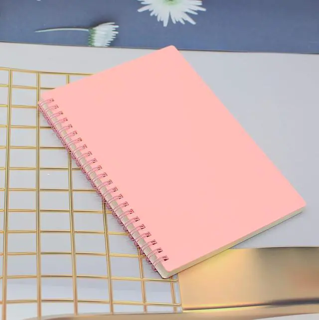 Alt view image 6 of 7 - Yansanido Spiral Notebook, 4 Pcs 8.3 Inch x 5.9 Inch A5 Thick Plastic Hardcover 7mm College Ruled 4 Color 80 Sheets -160 Pages Journals for Study and Notes (4)