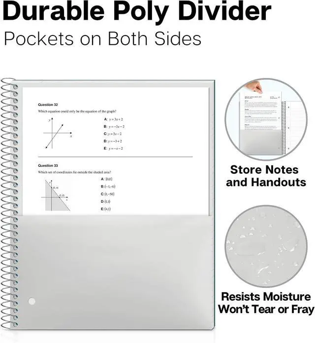 Alt view image 5 of 7 - Dunwell 1-Subject College Ruled Spiral Notebook 8.5x11, 100 Sheets, Blue