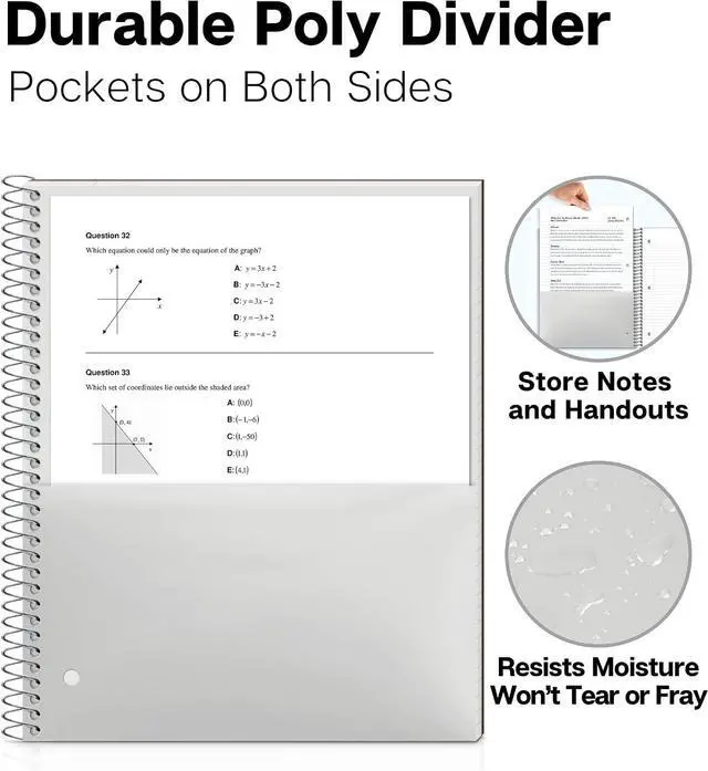 Alt view image 5 of 7 - Dunwell 1-Subject College Ruled Spiral Notebook 8.5x11, 100 Sheets, Black