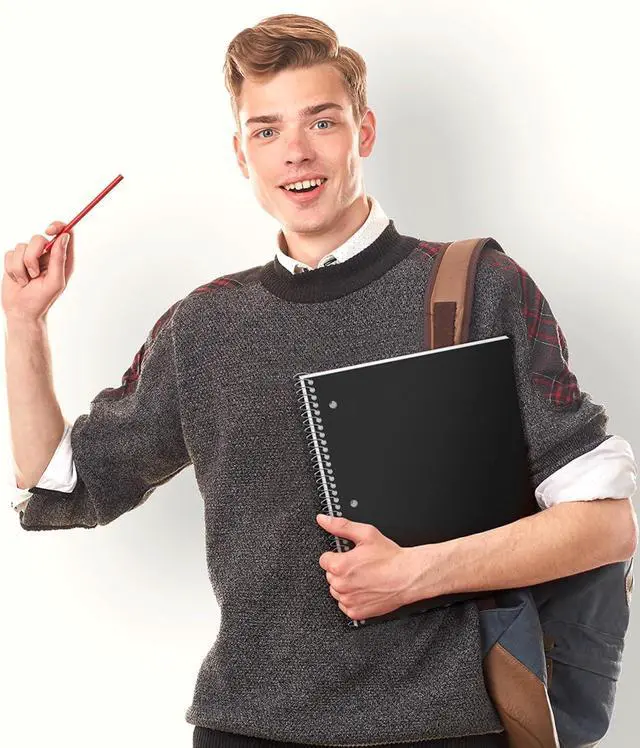 Alt view image 6 of 7 - Dunwell 1-Subject College Ruled Spiral Notebook 8.5x11, 100 Sheets, Black