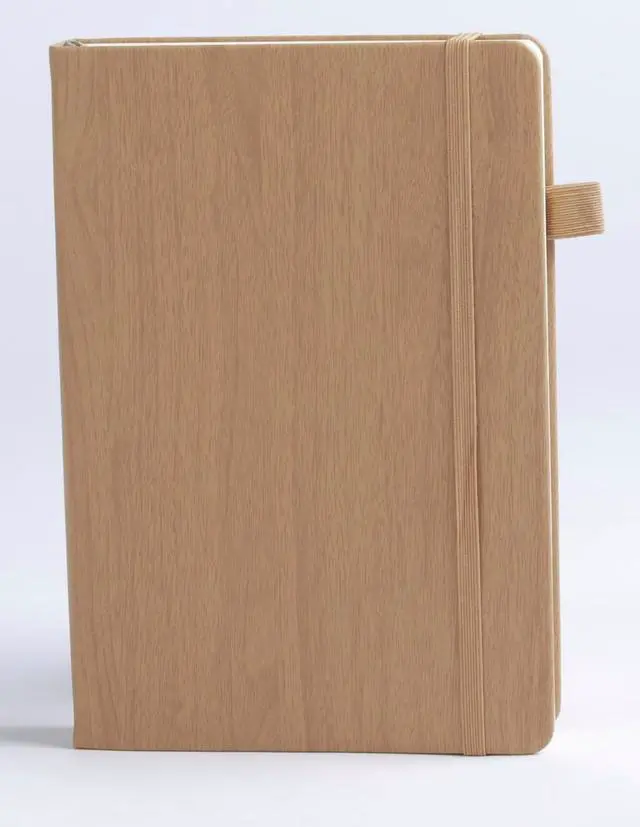 Main image of Thick Bullet Notebook with 366 Numbered Pages, A5 Dotted Notebook for Writing with 100GSM Dot Grid Paper, Hardcover Leather Notebooks for Women Men School Note Taking Office Work Diary, 5.7"x8.3",Wood