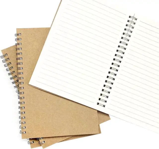 Alt view image 3 of 6 - Ykimok 2 Pack College Ruled Notebook, Soft Yellow Cover Spiral Notebook, Memo Notepad Sketchbook, Students Office Business Diary Spiral Book Journal,100 Pages, 50 Sheets, 7.48 x 5.11 Inch