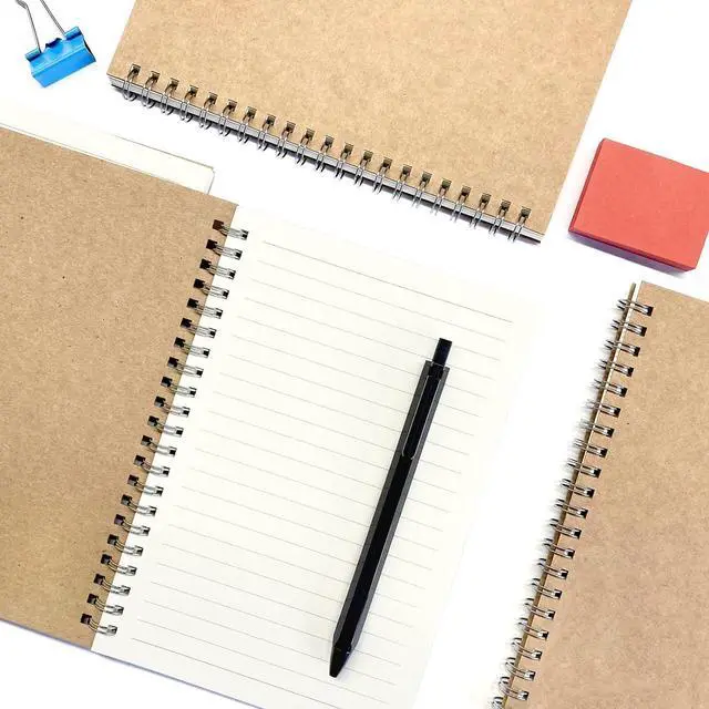 Alt view image 4 of 6 - Ykimok 2 Pack College Ruled Notebook, Soft Yellow Cover Spiral Notebook, Memo Notepad Sketchbook, Students Office Business Diary Spiral Book Journal,100 Pages, 50 Sheets, 7.48 x 5.11 Inch