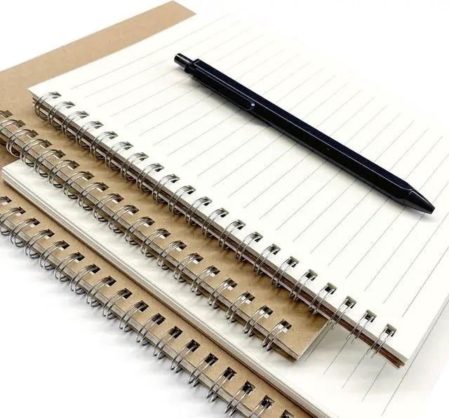 Alt view image 5 of 6 - Ykimok 2 Pack College Ruled Notebook, Soft Yellow Cover Spiral Notebook, Memo Notepad Sketchbook, Students Office Business Diary Spiral Book Journal,100 Pages, 50 Sheets, 7.48 x 5.11 Inch