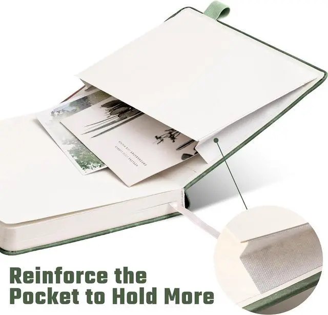 Alt view image 5 of 6 - Ovesmusl Sunflower Journal Notebook, A5 Green Leather Diary