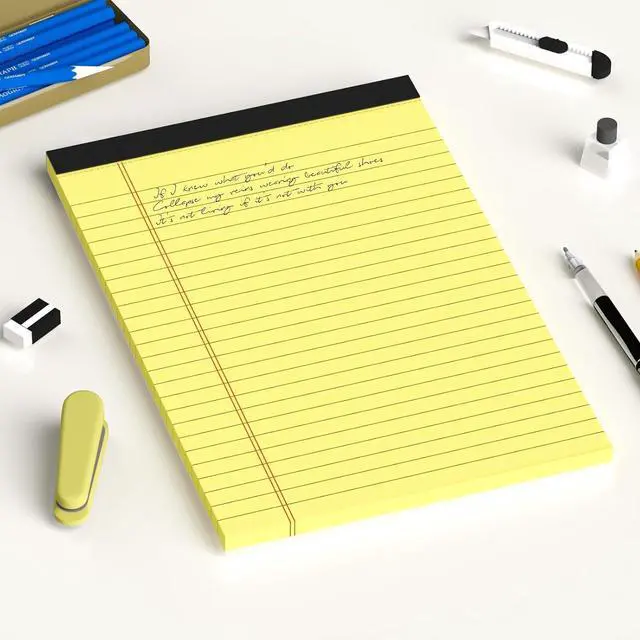 Alt view image 7 of 7 - Small Note Pads 5x8" 6 Vibrant Colors Notepad, College Ruled, 30 Sheets Each | Perfect for Work, School & Creative Notes! Legal Pads 5 x 8 Perforated Narrow Ruled Pads of Paper (Multicolor 6)