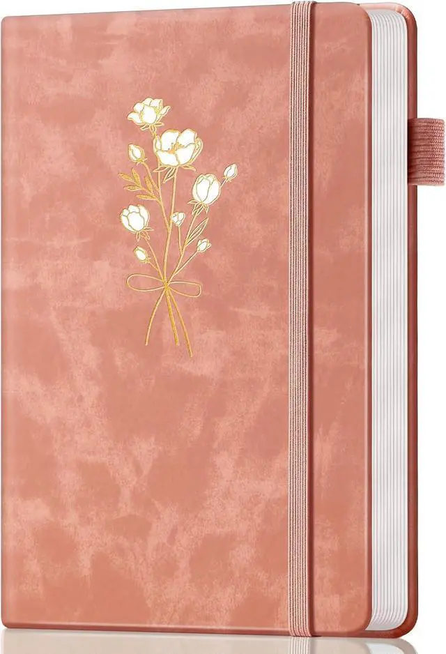 Main image of Ovesmusl Leather Journal Notebook, A5 Pink Diary 192 Pages