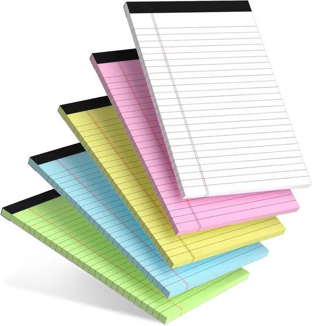 Main image of AILZFEI 5pcs Legal Pads 5x8 Colored Note Pads Paper College Ruled Notepad Study Back Writing Pads 5 x 8 Legal Pads Perforated Narrow Ruled Pads of Paper (Multicolor-5)
