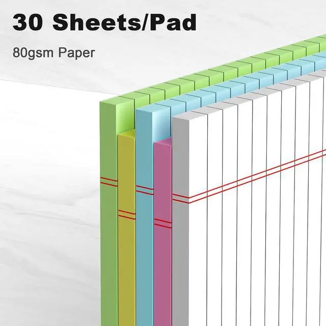 Alt view image 3 of 7 - AILZFEI 5pcs Legal Pads 5x8 Colored Note Pads Paper College Ruled Notepad Study Back Writing Pads 5 x 8 Legal Pads Perforated Narrow Ruled Pads of Paper (Multicolor-5)