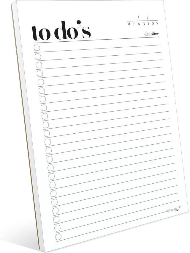 Main image of HADIGU To Do List Notepad A5 Size (8.3"x5.8") Premium Thick Paper With Cardboard Back Support, Undated Daily Planner Notepad, Daily To Do List Notebook, Ruled Pages, Checkboxes, Deadline Column.