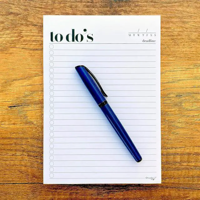 Alt view image 2 of 6 - HADIGU To Do List Notepad A5 Size (8.3"x5.8") Premium Thick Paper With Cardboard Back Support, Undated Daily Planner Notepad, Daily To Do List Notebook, Ruled Pages, Checkboxes, Deadline Column.