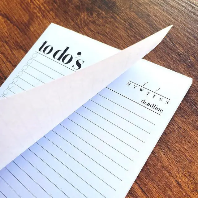 Alt view image 4 of 6 - HADIGU To Do List Notepad A5 Size (8.3"x5.8") Premium Thick Paper With Cardboard Back Support, Undated Daily Planner Notepad, Daily To Do List Notebook, Ruled Pages, Checkboxes, Deadline Column.