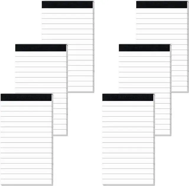Main image of 6 Pcs Note Pads Refills 3 x 5 inches Memo Small Notebook Writing Pads with 30 Sheets Each Pad College Ruled Lined Paper NotePads White