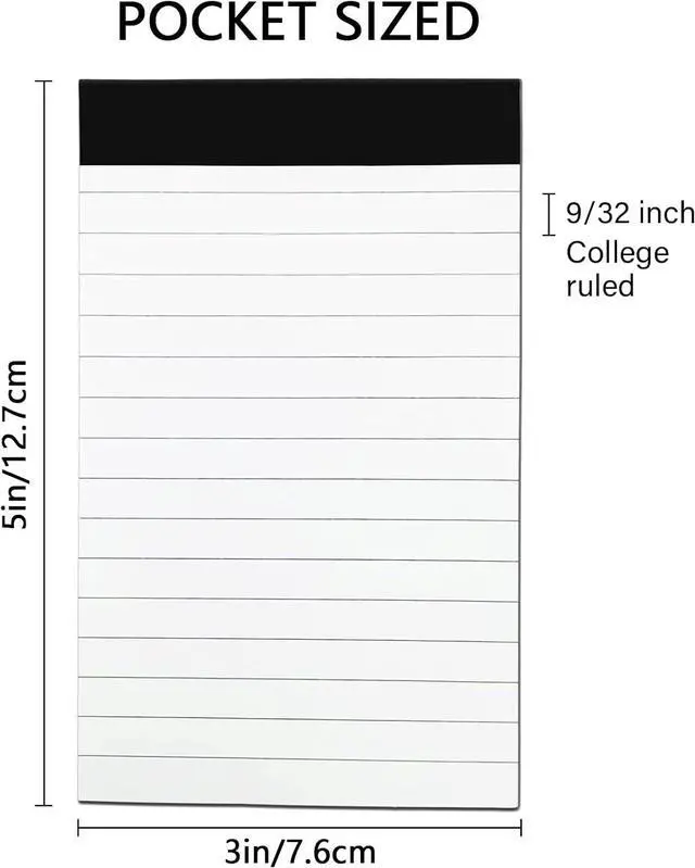 Alt view image 2 of 7 - Nichela 8 Pcs Note Pads Refills 3 x 5 inches Memo Small Notebook Writing Pads with 30 Sheets Each Pad College Ruled Lined Paper NotePads White