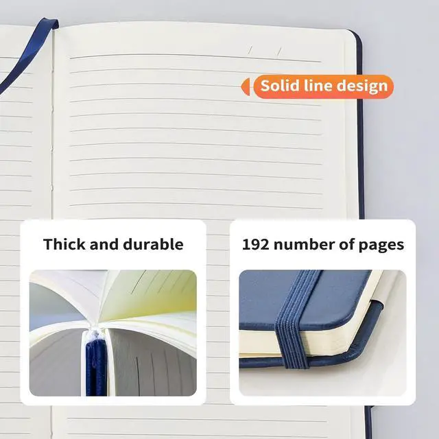 Alt view image 5 of 6 - Mlife A6 Small Journal Notebook, Lined Pocket Notebook with Pen Holder, Mini Notebook Hardcover, 192 Pages, 3.9 inches * 5.5 inches Journal for Women and Man (3Pack Grey)