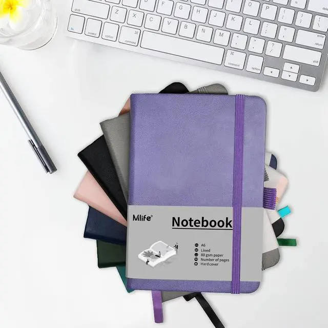 Alt view image 6 of 6 - Mlife A6 Small Journal Notebook, Lined Pocket Notebook with Pen Holder, Mini Notebook Hardcover, 192 Pages, 3.9 inches * 5.5 inches Journal for Women and Man (3Pack Grey)