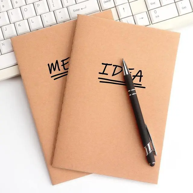 Alt view image 5 of 7 - ZZTX 4 Pack Blank Kraft Notebooks A5, 36 Pages, 8.3 X 5.5 Inch