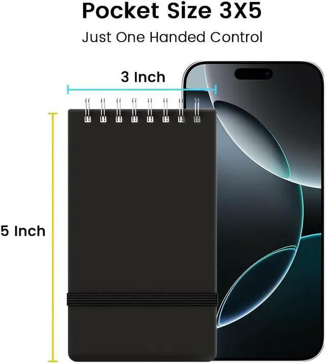 Alt view image 5 of 6 - BEYONG Notebook Pocket, Small Mini Spiral Notepad 3x5