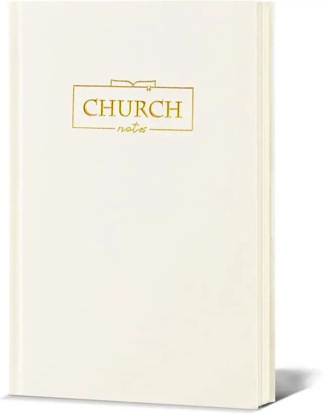 Main image of XKDOUS Linen Church Notes Journal, Sermon Notes Journal Notebook, Beige