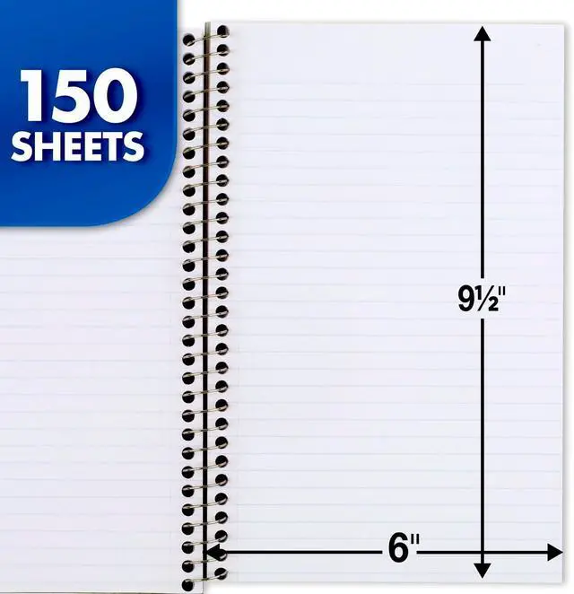 Alt view image 3 of 7 - Mead Small Spiral Notebook, 3-Subject, College Ruled Paper, 9-1/2" x 5-1/2", 150 Sheets per Notebook, Color Will Vary, 1 Count (06900)