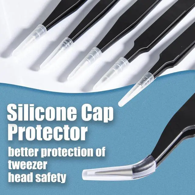 Alt view image 7 of 7 - 6 Pcs Precision Tweezers Set, Anti-Static Stainless Steel Craft