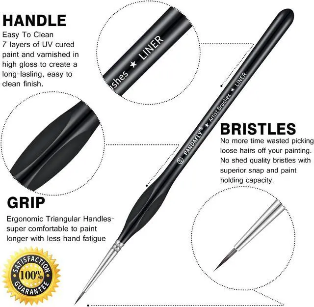 Alt view image 2 of 7 - PANDAFLY Miniature Paint Brushes Drybrush Set, 12 Sizes
