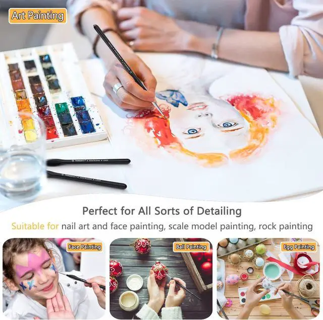 Alt view image 3 of 7 - PANDAFLY Miniature Paint Brushes Drybrush Set, 12 Sizes
