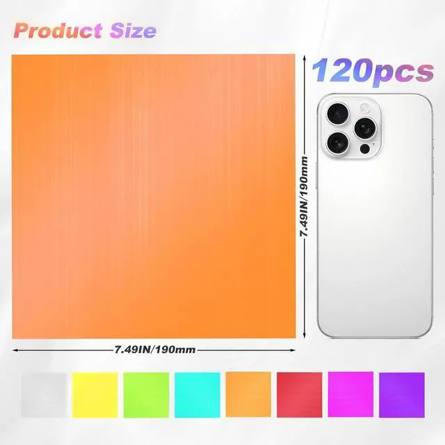 Alt view image 2 of 7 - Ceydoew 120 Pcs Colored Cellophane Sheets, Easily Shaped Cellophane paper, Cellophane Wrap for DIY Crafts, Holiday Decorations, Small Gifts Packaging, Window Decorations. (7.5 x 7.5 Inch)