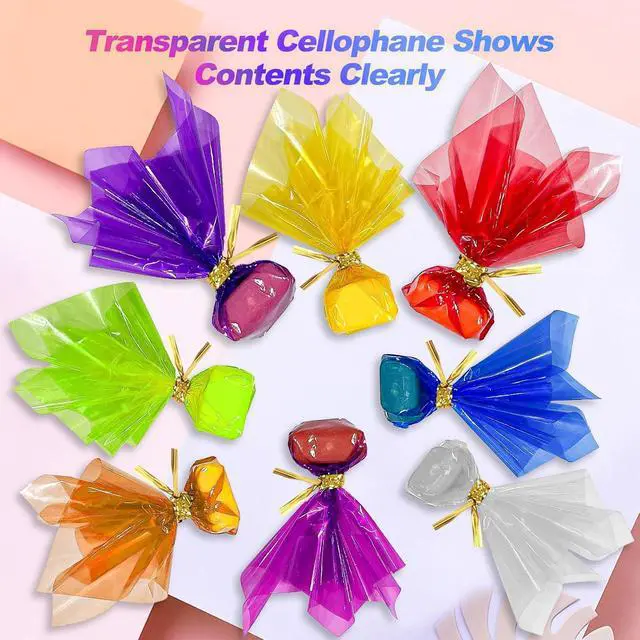 Alt view image 7 of 7 - Ceydoew 120 Pcs Colored Cellophane Sheets, Easily Shaped Cellophane paper, Cellophane Wrap for DIY Crafts, Holiday Decorations, Small Gifts Packaging, Window Decorations. (7.5 x 7.5 Inch)
