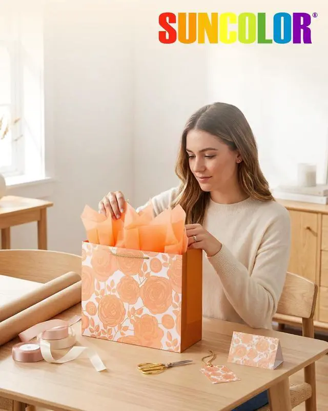 Alt view image 6 of 6 - SUNCOLOR Large Gift Bag, Rose Gold, 13W x 10.2H x 4.7D inches
